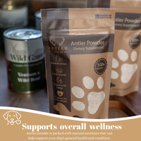 100% natural deer antler powder for dogs, traditionally used to support joints, mobility and overall wellbeing. Rich in calcium, magnesium and phosphorus.  - Antler Chew 