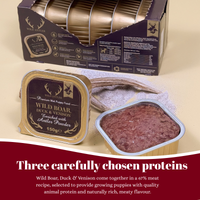 Complete grain-free puppy food from 8 weeks+, made with wild boar, duck, venison and antler powder to support healthy growth and development.  - Antler Chew
