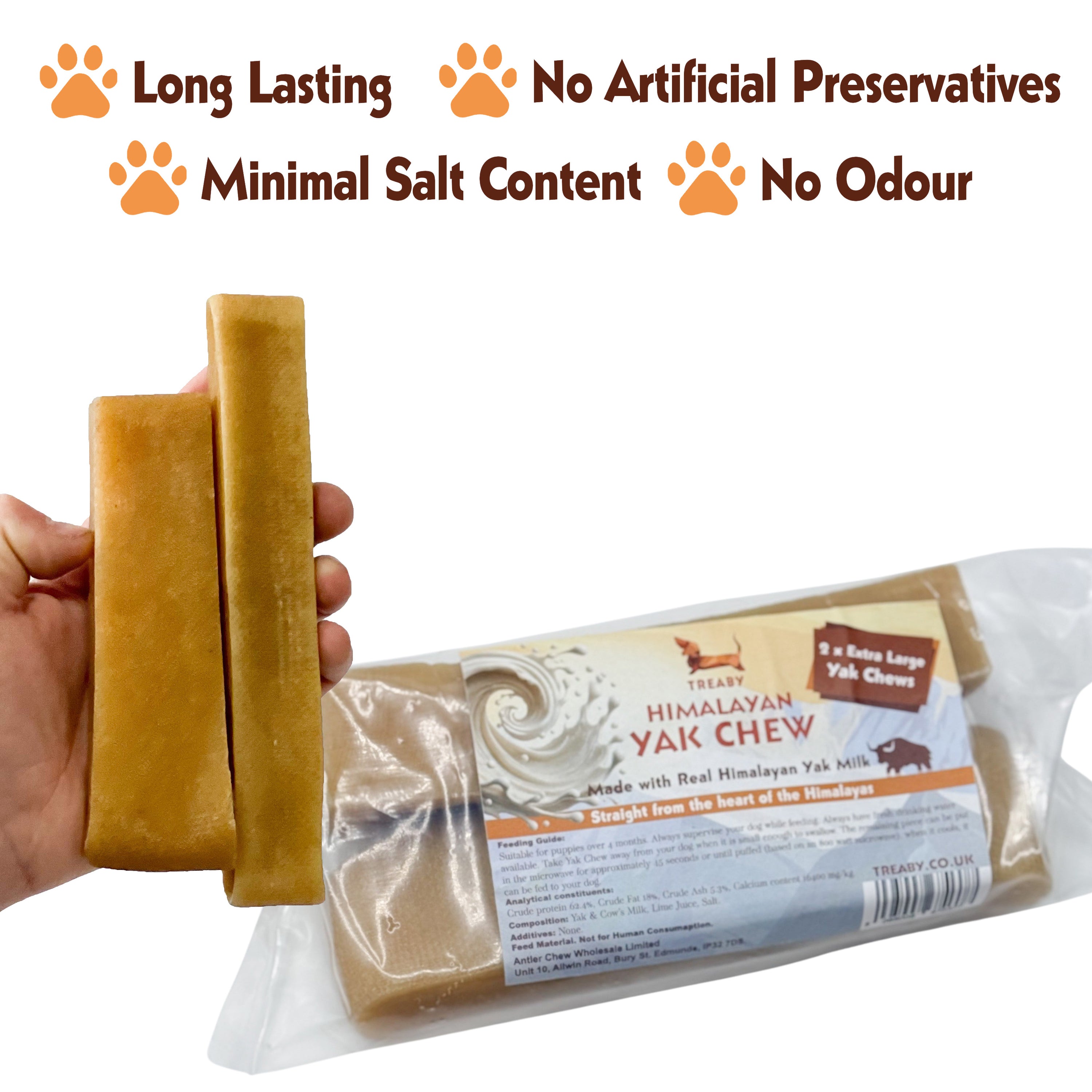 Give your dog a delicious and natural treat with our Himalayan Yak Cheese Dog Chews. Low-fat, rich in Calcium and Protein, perfect for dental hygiene.  - Antler Chew 