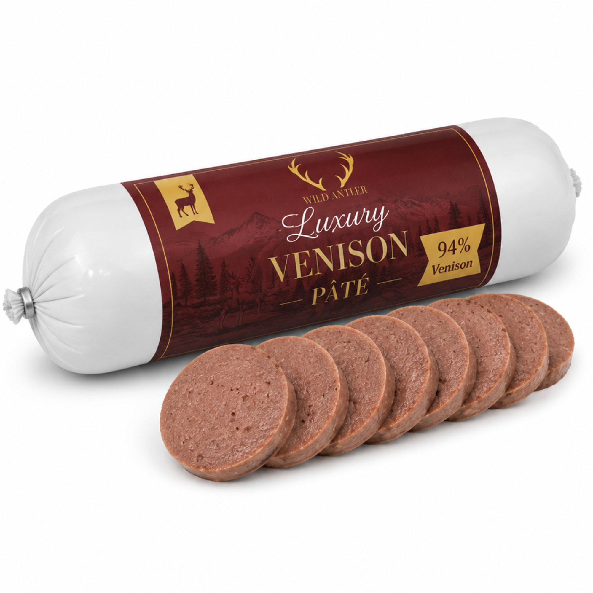 Luxury Venison Pate for dogs of all ages. Nutritious, natural, no artificial additives. Perfect for training or as a toy filler. From Wild Antler.  - Antler Chew