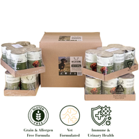 Complete grain-free venison & wild boar wet dog food for adult and working dogs. High meat recipe with joint support. 24 x 400g tins from Wild Antler.  - Antler Chew
