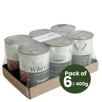 High-quality, grain-free complete wet dog food bundle x 6  with venison and boar. Made with human-grade ingredients and no artificial additives.  - Antler Chew 