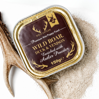 Complete grain-free puppy food from 8 weeks+, made with wild boar, duck, venison and antler powder to support healthy growth and development.  - Antler Chew