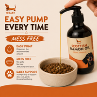 Cold-pressed Scottish salmon oil rich in Omega 3, 6 and 9. Supports healthy skin, a shiny coat, joints, mobility and everyday wellbeing.  - Antler Chew 