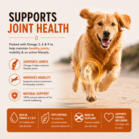 Cold-pressed Scottish salmon oil rich in Omega 3, 6 and 9. Supports healthy skin, a shiny coat, joints, mobility and everyday wellbeing.  - Antler Chew 