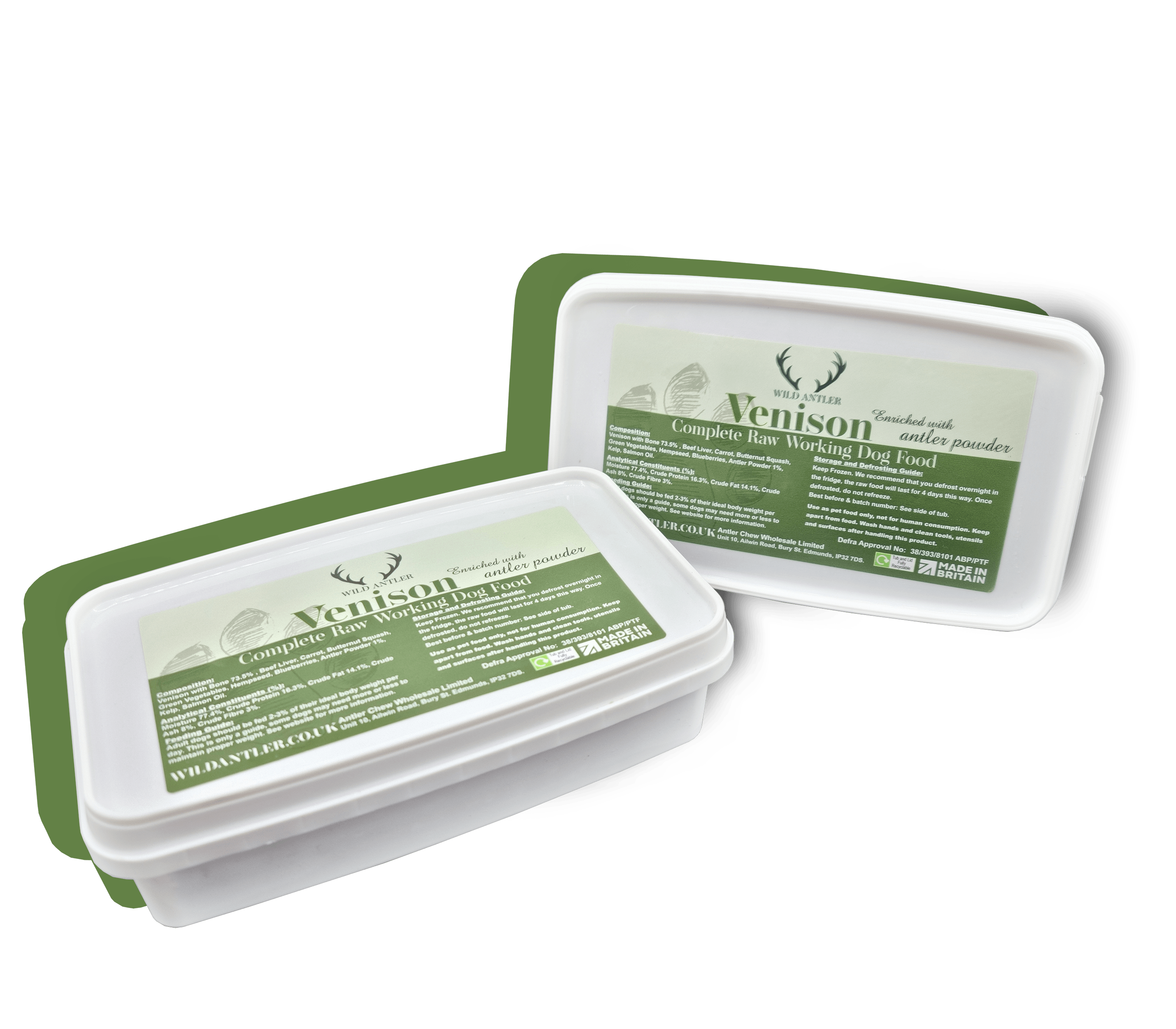 30 x Venison Raw Dog Food Enriched with Antler Powder - Antler Chew